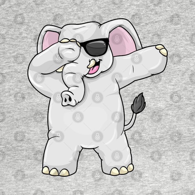 Funny Elephant is dabbing with a Sunglasses by Markus Schnabel